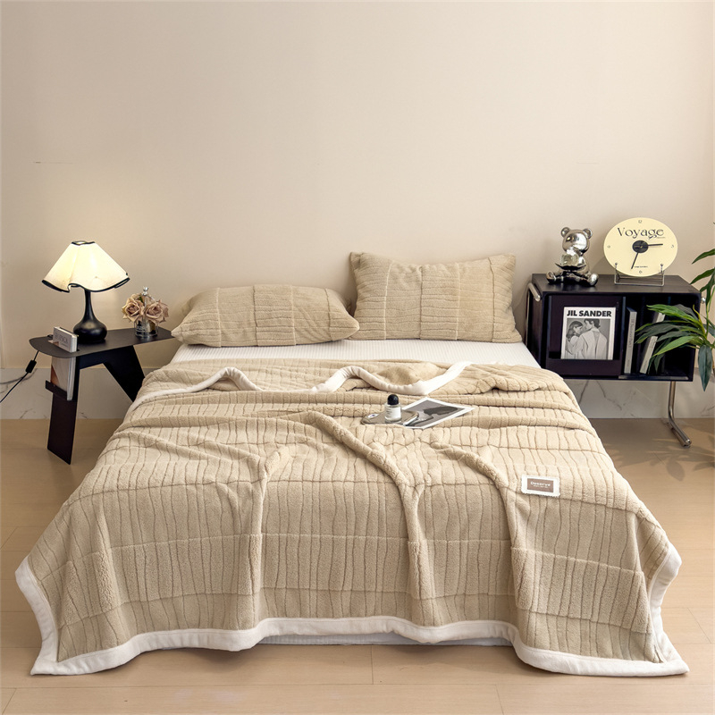 Pătură dublu față din velur fleece, poliester, 1000–1500 g, primăvară-toamnă, model solid, micșorare 3%