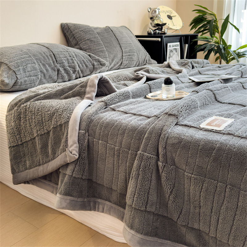 Pătură dublu față din velur fleece, poliester, 1000–1500 g, primăvară-toamnă, model solid, micșorare 3%