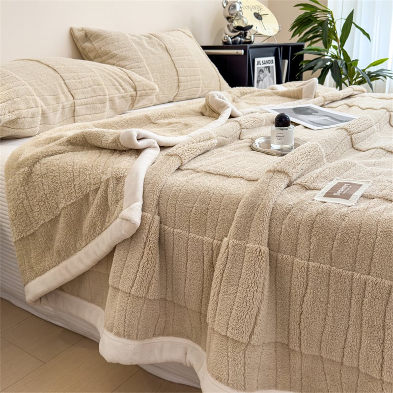 Pătură dublu față din velur fleece, poliester, 1000–1500 g, primăvară-toamnă, model solid, micșorare 3%