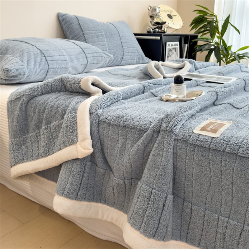 Pătură dublu față din velur fleece, poliester, 1000–1500 g, primăvară-toamnă, model solid, micșorare 3%