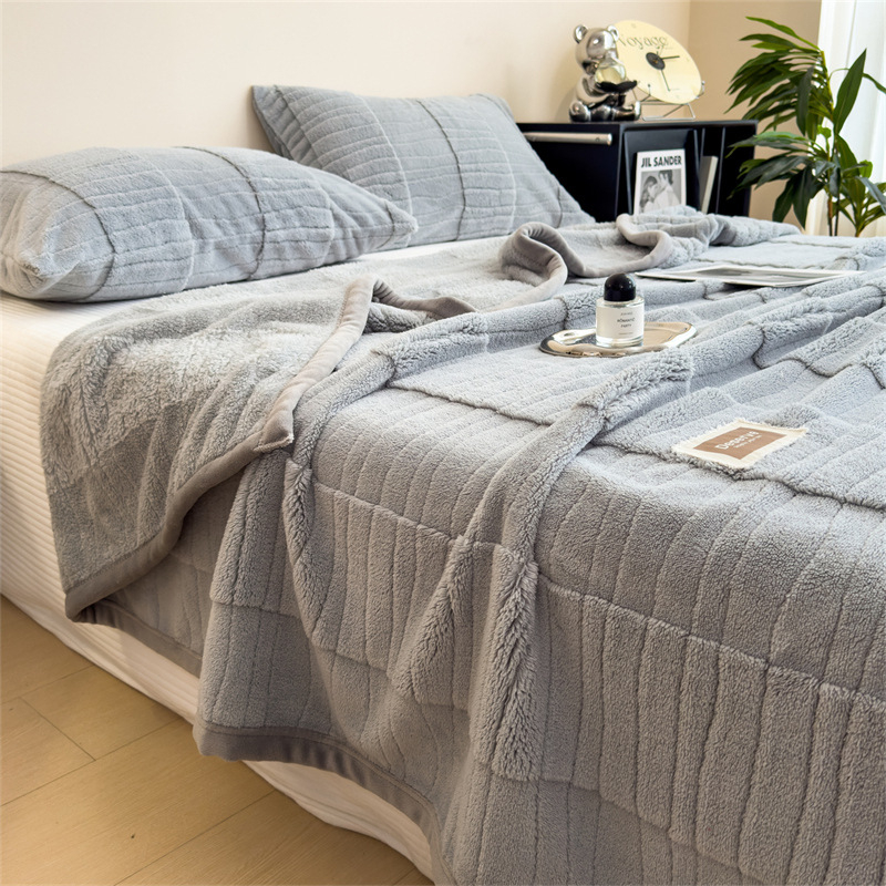 Pătură dublu față din velur fleece, poliester, 1000–1500 g, primăvară-toamnă, model solid, micșorare 3%