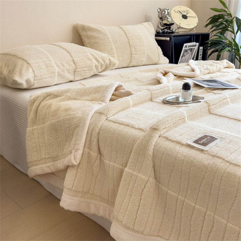 Pătură dublu față din velur fleece, poliester, 1000–1500 g, primăvară-toamnă, model solid, micșorare 3%