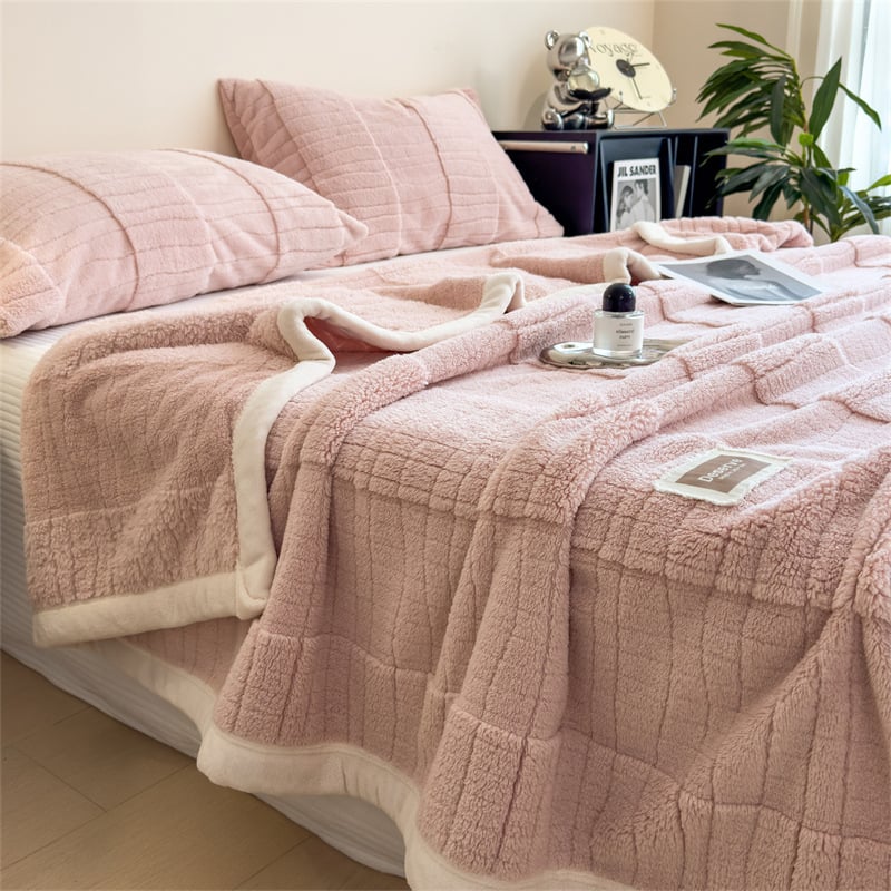 Pătură dublu față din velur fleece, poliester, 1000–1500 g, primăvară-toamnă, model solid, micșorare 3%