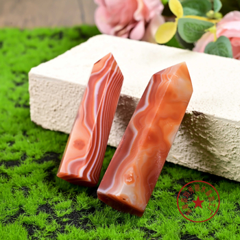 Ornament de birou din agat – formă geometrică, cristal lustruit, stil modern minimalist