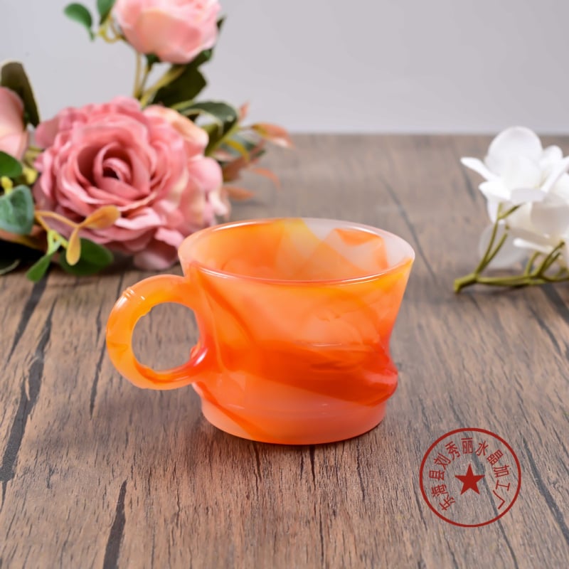 Ornament de birou din agat – formă geometrică, cristal lustruit, stil modern minimalist