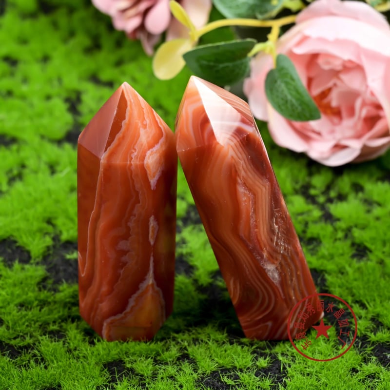 Ornament de birou din agat – formă geometrică, cristal lustruit, stil modern minimalist