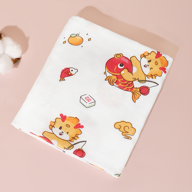 Dječja zavinovačka od bambusovih vlakana, jednostavno tkanje, 120–140 g, Cartoon stil, marka Good month