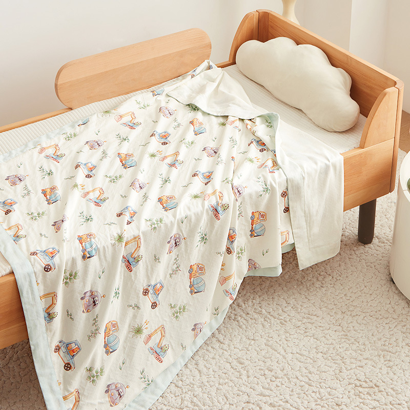 Keturių sluoksnių vaiko pledas, 70% regeneruota celulose (tianzhu pluoštas) + 30% medvilnė, 200–300 g, vasara, INS stilius