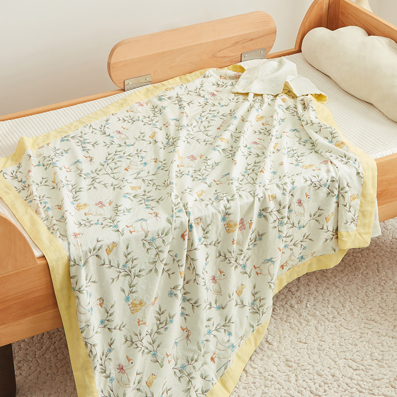 Keturių sluoksnių vaiko pledas, 70% regeneruota celulose (tianzhu pluoštas) + 30% medvilnė, 200–300 g, vasara, INS stilius