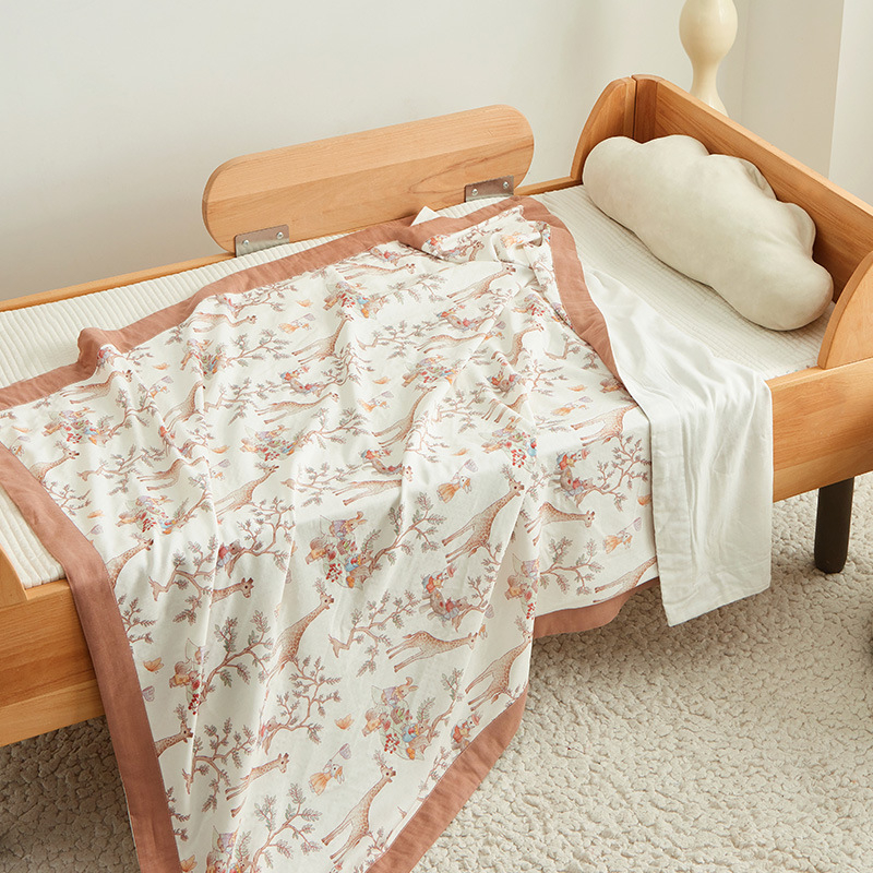 Keturių sluoksnių vaiko pledas, 70% regeneruota celulose (tianzhu pluoštas) + 30% medvilnė, 200–300 g, vasara, INS stilius