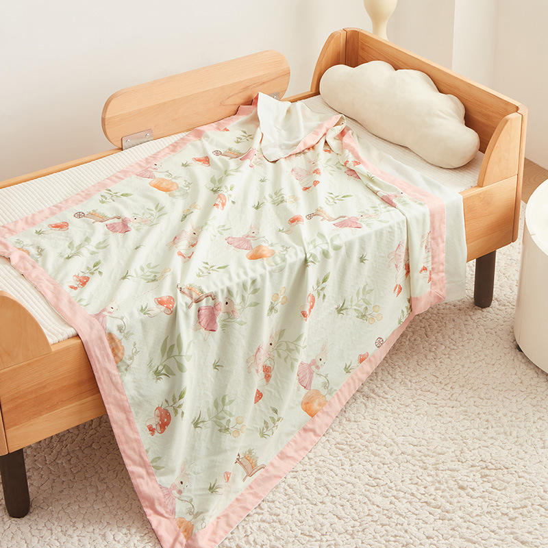 Keturių sluoksnių vaiko pledas, 70% regeneruota celulose (tianzhu pluoštas) + 30% medvilnė, 200–300 g, vasara, INS stilius