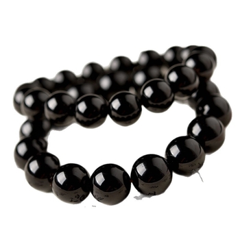 Brățară din obsidian cu mărgele budiste și mărgele de transfer, unisex, stil etnic, țesută