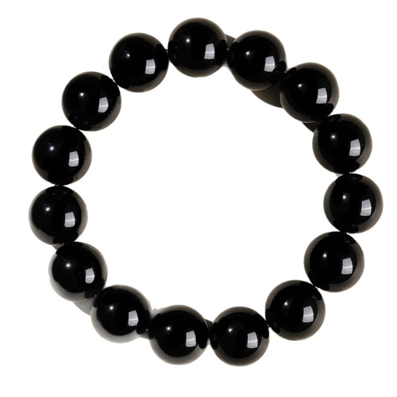 Narukvica od obsidijana, ručno izrađene perle, unisex, kružni oblik, novi kineski stil