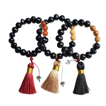 Bodhi narukvica, etnički stil, unisex, okrugle perle, ručno polirana, 16 perli