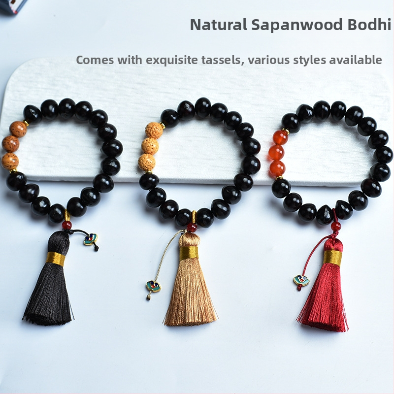 Bodhi narukvica, etnički stil, unisex, okrugle perle, ručno polirana, 16 perli