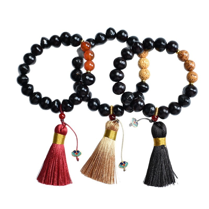 Bodhi narukvica, etnički stil, unisex, okrugle perle, ručno polirana, 16 perli
