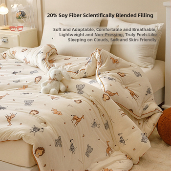 Kõigi aastaaegade sojakiududest täidetud tekk – kootud puuvillakangas, täidis sojakiud, 3,5–4 kg, õmmeldud ja trükitud, lastele