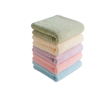 Set de prosoape pentru corp și față din coral fleece, țesătură simplă, greutate 80–100 g.