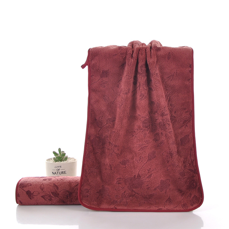 Omax koralni fleece ručnik za lice s floralnim printom, debeli i upijajući, 50–80 g, 100d, tiskano
