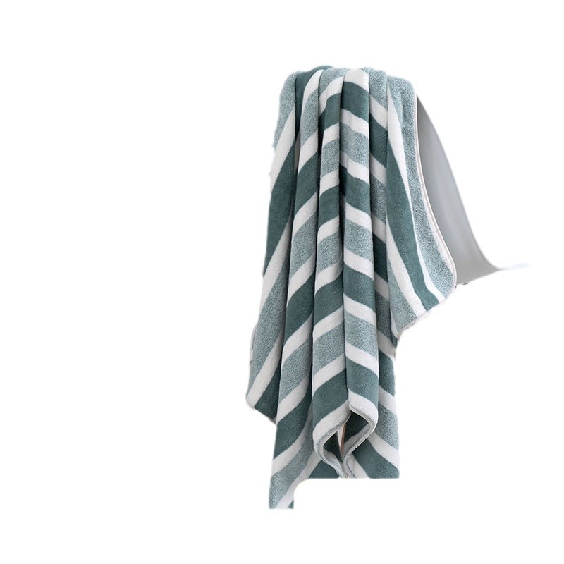 Set prosoape de baie, în dungi, fleece coral, greutate 200-300 g, rezistent la scame