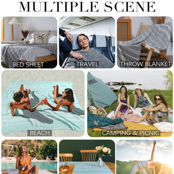 Prosop de plajă turcesc cu ciucuri — microfibră, 200–300 g, 16 fire, țesătură simplă, personalizare disponibilă