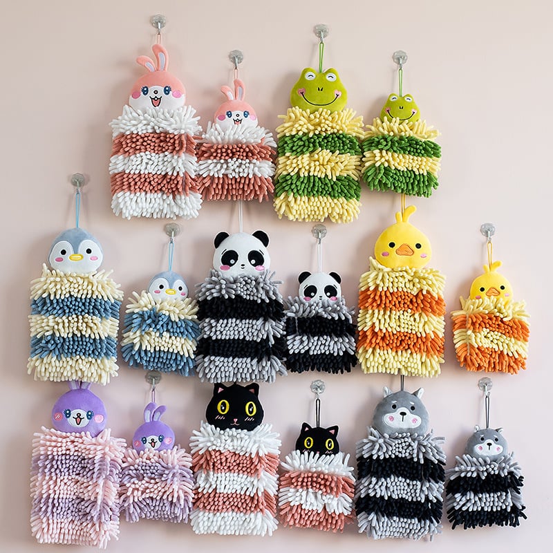 Chenille paks handuk loomakujundusega ja riputamisfunktsiooniga, Leisure House, 80–100 g, 19 niiti