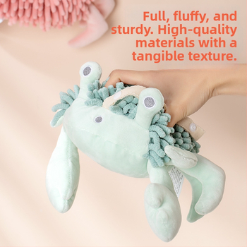 Anim Chenille krab – käterätikplüüs mänguasi, imav ja mitmekülgne loomade aksessuaar; materjal: polüesterkiud; kaal: 100–120 g; kudumine: lame kudumine; niidid: 19 lõnga