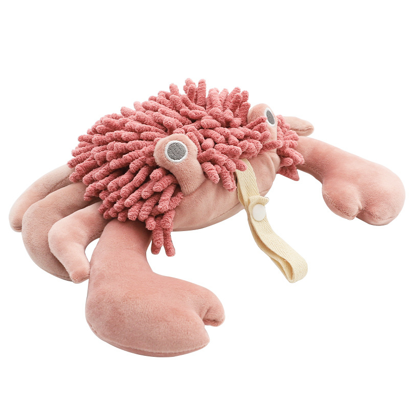 Anim Chenille krab – käterätikplüüs mänguasi, imav ja mitmekülgne loomade aksessuaar; materjal: polüesterkiud; kaal: 100–120 g; kudumine: lame kudumine; niidid: 19 lõnga