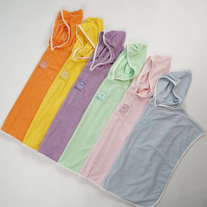 Sesame Biscuits Prosop de baie pentru copii cu glugă — bumbac de lungă durată; 300–400 g; broderie, cusut, țesătură simplă