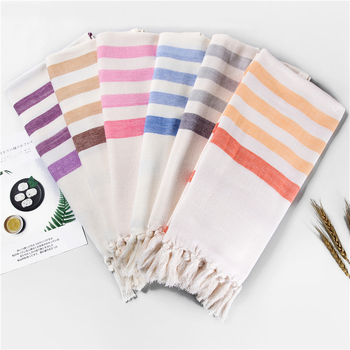 Prosop de baie/plajă din 100% bumbac, cu ciucuri, 300–400 g, fir 21s, țesătură simplă