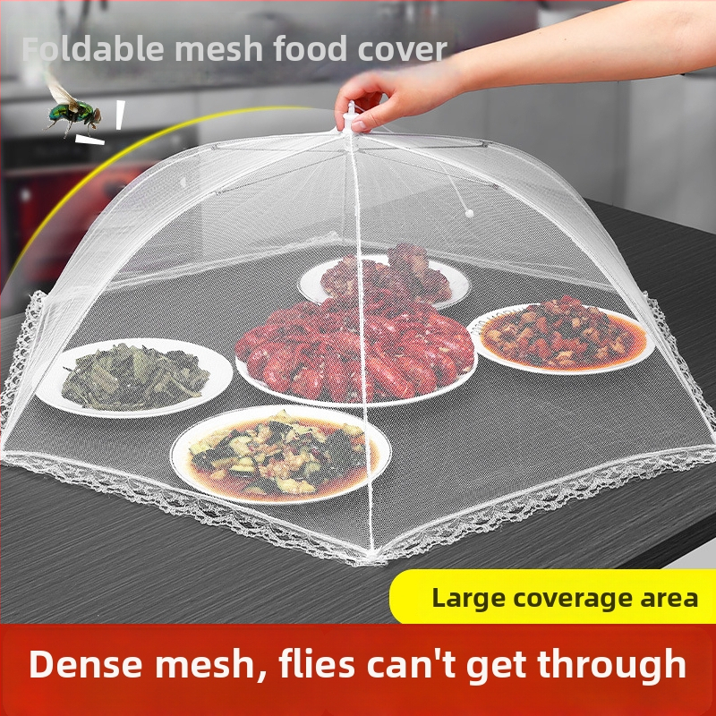 Skladací kryt na jedlo z mriežky a kovu — proti mušiam, multifunkčný, moderný dizajn
