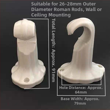 Universālais aizkaru stieņa stiprinājums — PP plastmasa, sienas stiprinājums, piemērots aizkariem, moderns minimālisma stils