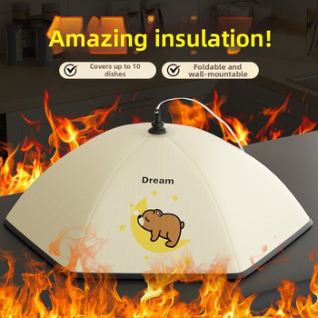 Purple Charm Workshop Sulankstomas izoliuotas maisto dangtelis – gabardinė + aliuminio folija, šiuolaikiškas stilius, daugiafunkcinis, izoliacija, dulkių apsauga