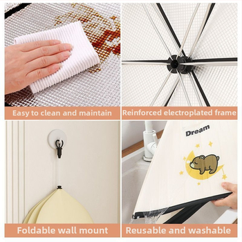 Purple Charm Workshop Sulankstomas izoliuotas maisto dangtelis – gabardinė + aliuminio folija, šiuolaikiškas stilius, daugiafunkcinis, izoliacija, dulkių apsauga