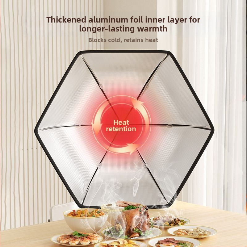 Purple Charm Workshop Skladací izolovaný kryt na jedlo – gabardín + hliníková fólia, moderný štýl, Viacúčelový, Izolácia, Ochrana proti prachu