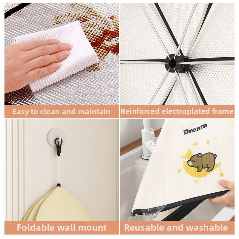 Purple Charm Workshop Skladací izolovaný kryt na jedlo – gabardín + hliníková fólia, moderný štýl, Viacúčelový, Izolácia, Ochrana proti prachu