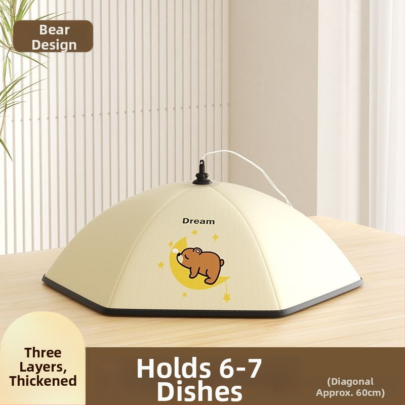 Purple Charm Workshop Sulankstomas izoliuotas maisto dangtelis – gabardinė + aliuminio folija, šiuolaikiškas stilius, daugiafunkcinis, izoliacija, dulkių apsauga