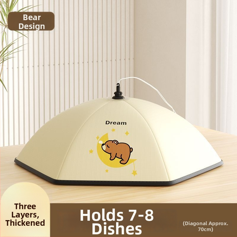 Purple Charm Workshop Sulankstomas izoliuotas maisto dangtelis – gabardinė + aliuminio folija, šiuolaikiškas stilius, daugiafunkcinis, izoliacija, dulkių apsauga