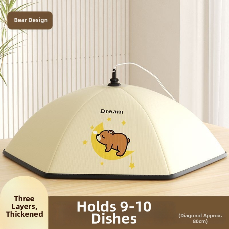 Purple Charm Workshop Sulankstomas izoliuotas maisto dangtelis – gabardinė + aliuminio folija, šiuolaikiškas stilius, daugiafunkcinis, izoliacija, dulkių apsauga