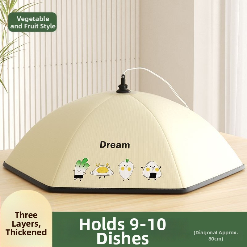 Purple Charm Workshop Sulankstomas izoliuotas maisto dangtelis – gabardinė + aliuminio folija, šiuolaikiškas stilius, daugiafunkcinis, izoliacija, dulkių apsauga