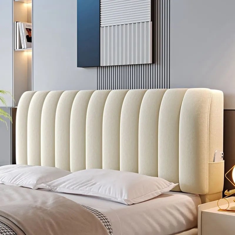 Калъф за облегалката на леглото от Dutch velvet, модерен минималистичен стил, прахозащита и ударозащита