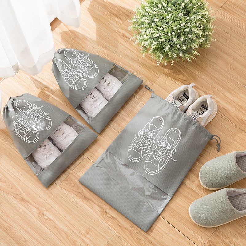 Τσάντα παπουτσιών από μη υφασμένο ύφασμα με κορδόνι και φερμουάρ, προστασία από σκόνη; Υλικό: μη υφασμένο ύφασμα; Στυλ: μοντέρνος μινιμαλισμός; Κατηγορία: τσάντες παπουτσιών