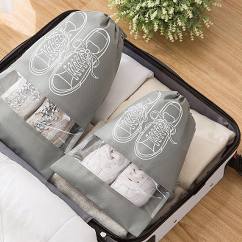 Τσάντα παπουτσιών από μη υφασμένο ύφασμα με κορδόνι και φερμουάρ, προστασία από σκόνη; Υλικό: μη υφασμένο ύφασμα; Στυλ: μοντέρνος μινιμαλισμός; Κατηγορία: τσάντες παπουτσιών