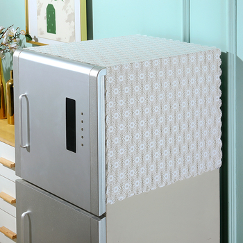 Šaldytuvo ir skalbimo mašinos dangtis, tuščiaviduris mezginės tekstūros modelis, vieno ir dviejų durelių įrenginiams, poliesterio audinys, šiuolaikiškas ir paprastas stilius