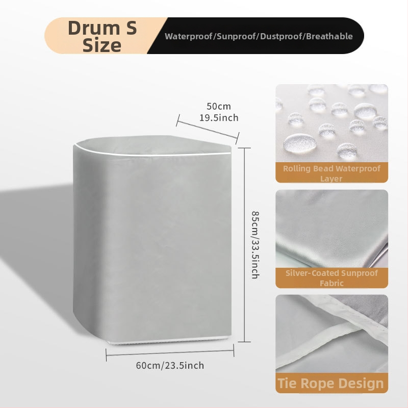 Skalbimo mašinos apsauginis dangtelis – poliesterio audinys, prekė Pinyun, pilnas dangos uždengimas, atsparus dulkėms, atsparus vandeniui, atsparus saulės spinduliams, su pritaikymo galimybe, šiuolaikiškas minimalistinis stilius