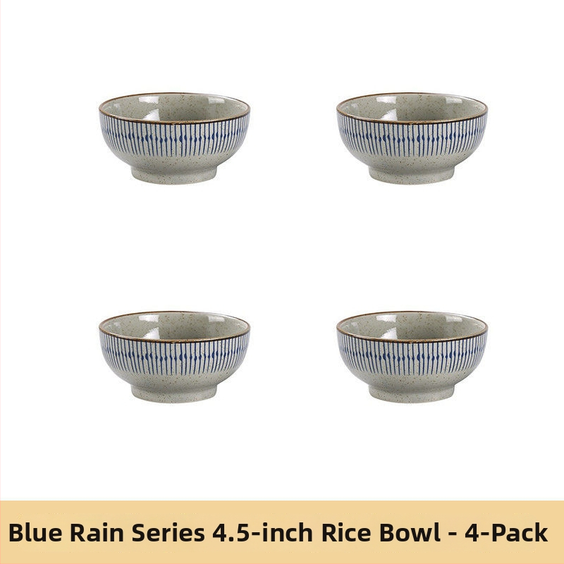 Keraminių dubenėlių komplektas su dryžiais, apvalios formos, šiuolaikinio minimalistinio stiliaus, tinkama mikrobangų krosnelei