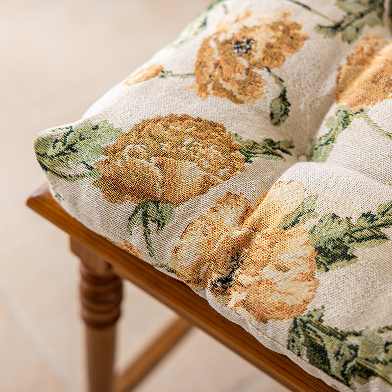 Perna pentru scaunul de dining, din poliester, umplutură PP bumbac, model floral, stil pastoral