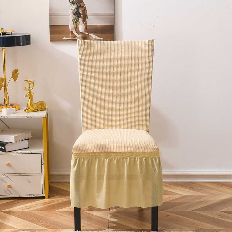 Elastična navlaka za stolice za blagovaonu – univerzalni suknjasti stil, tekstilni materijal, protuklizna, otporna na habanje, kvadratnog oblika, minimalistički dizajn