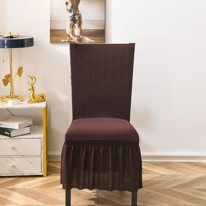 Elastična navlaka za stolice za blagovaonu – univerzalni suknjasti stil, tekstilni materijal, protuklizna, otporna na habanje, kvadratnog oblika, minimalistički dizajn