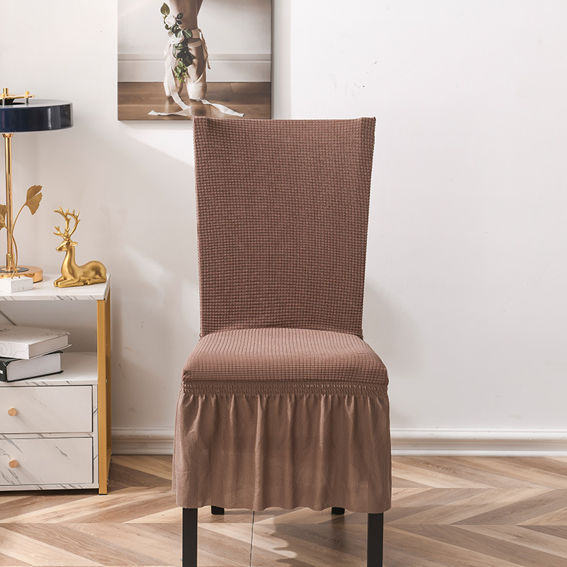 Elastična navlaka za stolice za blagovaonu – univerzalni suknjasti stil, tekstilni materijal, protuklizna, otporna na habanje, kvadratnog oblika, minimalistički dizajn